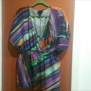 COPY - Peacock Colored Flowy Top 🦚